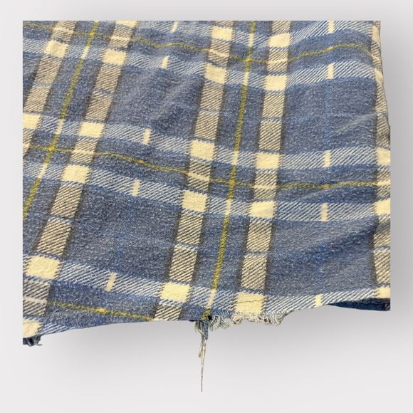 Vintage Sears Kings Road Blue Flannel 100% Cotton Large 16 - 16 1/2 - Picture 3 of 5